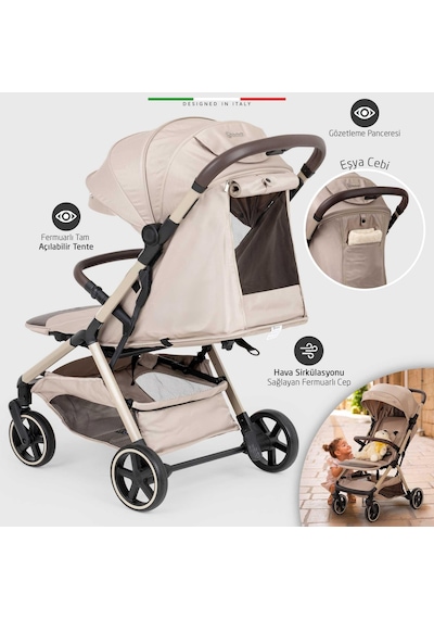 Elele Cabina Kabin Tipi Travel Sistem Bebek Arabası Bej