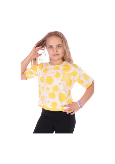 Toontoy Kids Toontoy Kız Çocuk Im Fıne Nakışlı Batik Tişört Sarı