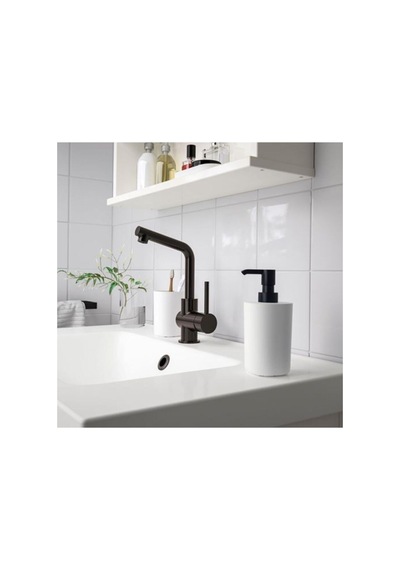 Tr Storavan Banyo Aksesuar Seti, Sıvı Sabunluk, Diş Fırçalık, Tepsi, Beyaz, 3'lü Set Diğer