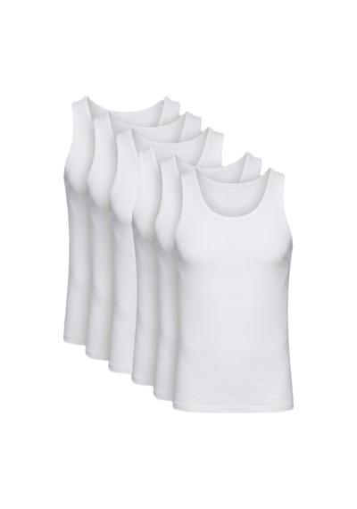 Jtaw26atl1904 184 By Namaldı %90 Pamuk %10 Elastanlı Premıer Erkek 6'lı Janti Atlet Beyaz