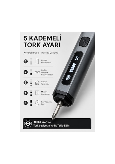 Elektrikli Hassas Tornavida Seti Şarjlı 68 Parça Elektronik Telefon Laptop Tamir Kiti Dijital Ekranlı