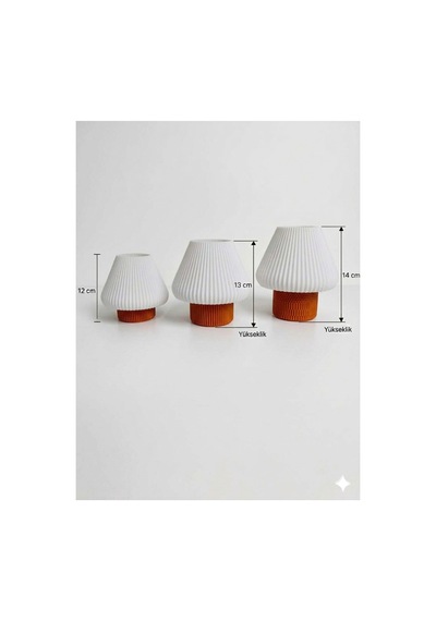 3d Baskı Dekoratif Tealight Mumluk Minimal Masa Ve Gece Lambası Kendi Rengini Seç Turuncu