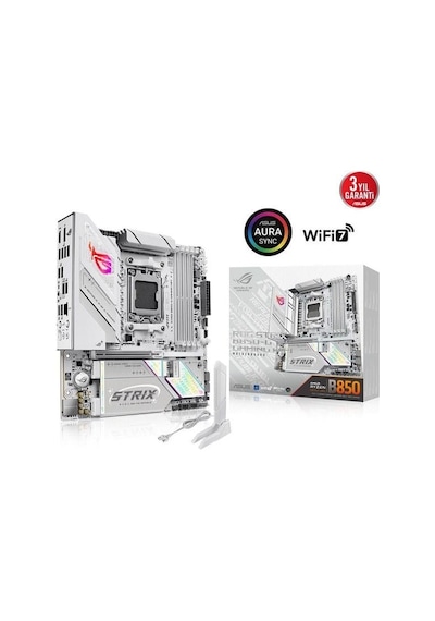 Asus Rog Strıx B850-g Gamıng Wıfı7 Ddr5 Hdmı-dp Typec Pcıe 5.0 Am5 Matx Beyaz