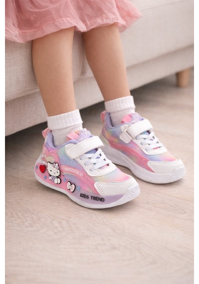 Mini Bonito Kız Çoçuk Renkli Desenli, Günlük Kullanıma Uygun Spor Ayakkabı Pembe