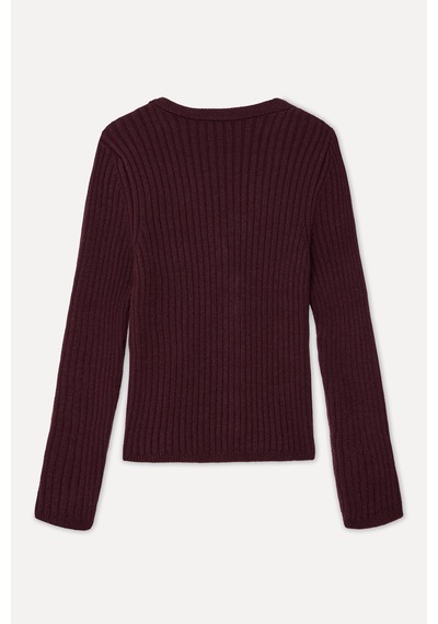 Mudo Kadın Kadın Bordo Fitted V Yaka Hırka 1271706
