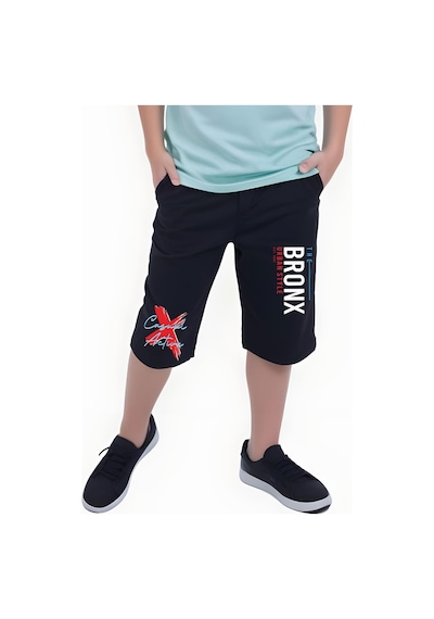 Fyk Kids Bronx Urban Style Yazı Baskılı, Erkek Çocuk Kapri&şort Siyah