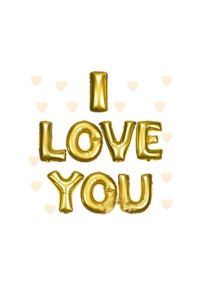 Mey İthalat I Love You Folyo Balon Altın Renk 35 Cm Çok Renkli