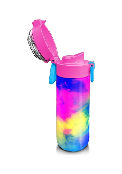Coral High Kids Renkli Batik Desenli Pipetli Ve Direkt İçim Çelik Termos 500 Ml 31958 Açık Kırmızı