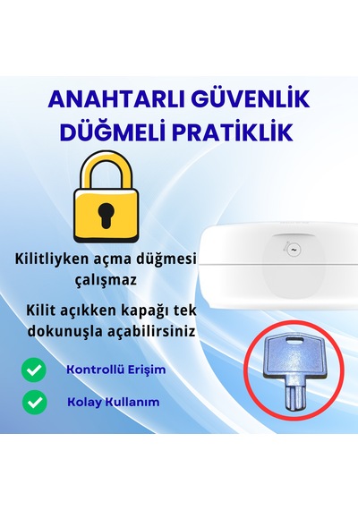 Mulpex Duvara Monte Mini Jumbo Tuvalet Kağıdı Dispenseri Abs Gövde, Kilitli, Vidalı & Yapışkan Montaj Beyaz Beyaz