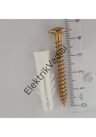 Gündüz Sunta Vidası +Dübel 5X45 Kendinden Somunlu 100 Adet
