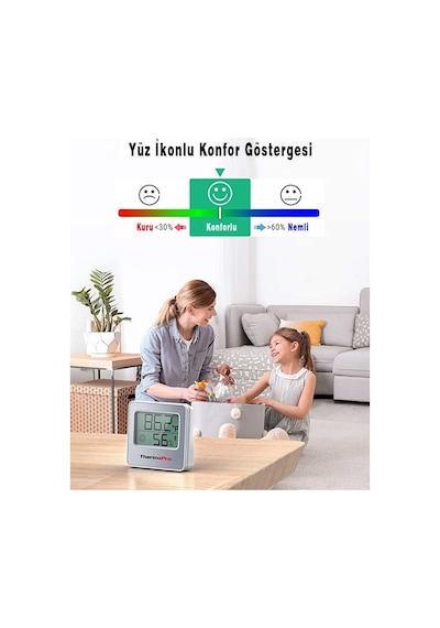 ThermoPro TP357 Akıllı İç Mekan Sıcaklık ve Nem Ölçer Termometre - T09414