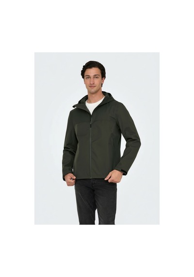 Only & Sons Onsluke Waterproof Jacket Otw Vd Erkek Gri Mont - 22031606 Siyah