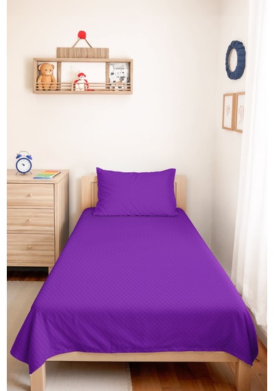 Mor Kapitone Genç Odası Tek Kişilik Pike Takımı - Düz Renk Modern 160x220 Cm Kapitone Yatak Örtüsü Perde Örtü Akışı