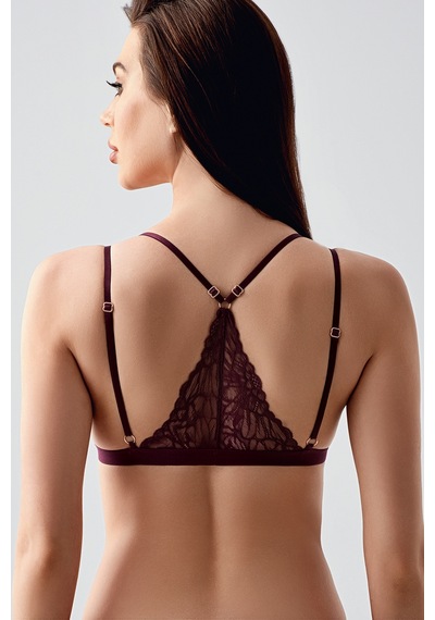 Newbra Kadın Kapsız Önden Açılan Bralet Sütyen - Bordo