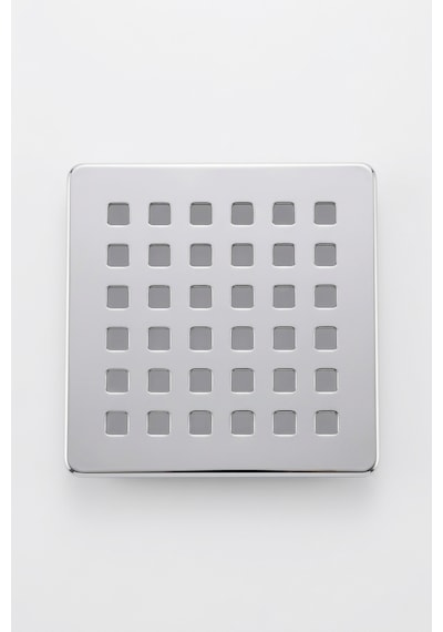 Kare Yer Süzgeci Üst Kapağı 10x10 Cm Parlak Krom Banyo Ve Balkon Gider Izgarası 001