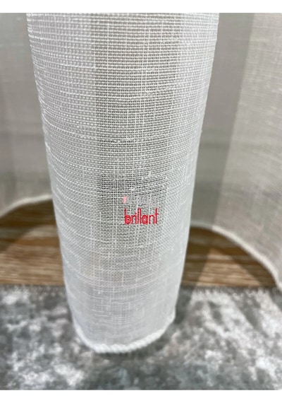 Tül Perde Brillant Ağır Gramajlı Keten Görünümlü Desen Ütü İstemez