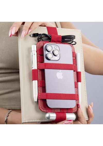 The Hammal By Telefon,kalem Ve Aksesuar Taşıyıcı Ajanda Ve Defter Organizeri,kaydırmaz Lastikli,vegan,11x21,5 Cm. 165-Koyu Yeşil