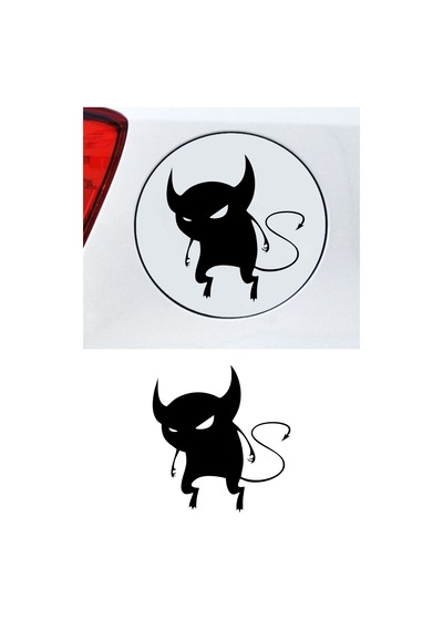 Küçük Şeytan Sticker,oto Sticker,yakıt Deposu Depo Kapağı Sticker 11x10 Cm