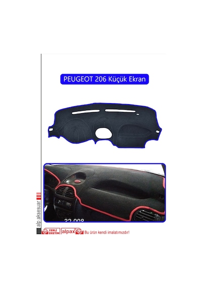 Peugeot 206 Küçük Ekrantorpido Koruma Halısı Mavi Kenar