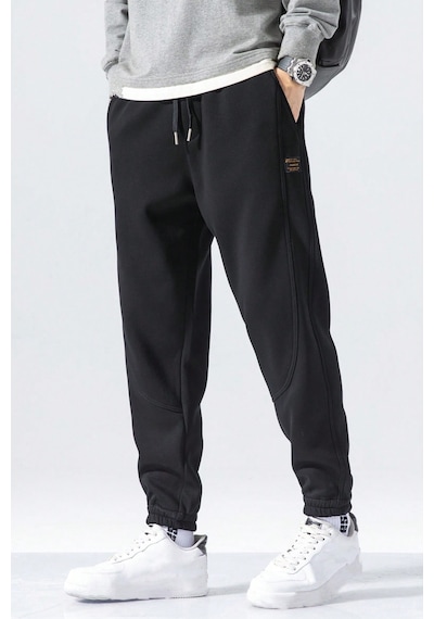 Genius Store Genıus Store Erkek Eşofman İçi Polarlı Bağcıklı Bel Jogger Spor Eşofman Altı Spor-esf001 Siyah