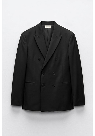 Antioch Kruvaze Relaxed Fit Erkek Blazer Ceket Siyah