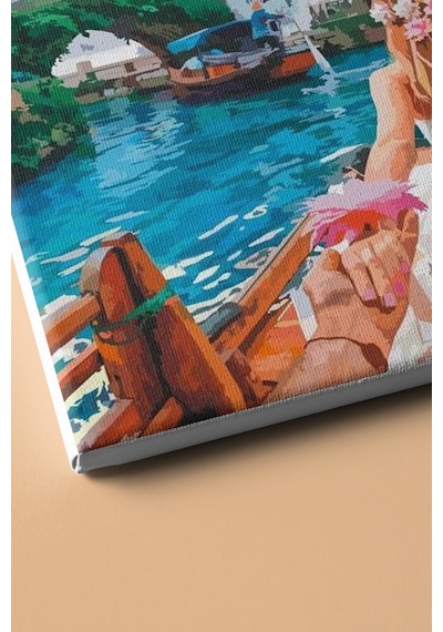 Webstyle Sayılarla Boyama Seti Kasnaklı Aşıklar Teknesi 40 X 50 Cm