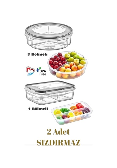 Sızdırma 2 Li Fresh Box Plastik Çok Renkli Diğer