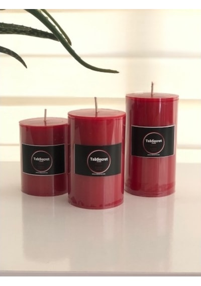 Tabsecret Candle Frambuaz Aromalı 3'Lü Mum Seti Kırmızı Tabsecret Candle Frambuaz Aromalı 3'Lü Mum Seti Kırmızı
