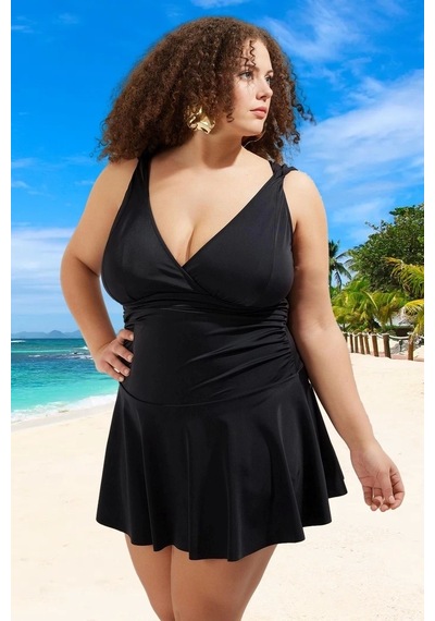 Ersefa Konforlu Plus Size Mayo Tasarım Büyük Beden Her Bedende Şıklık Pl Siyah