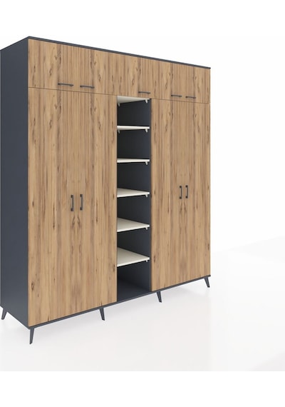 Kronos Dolap 12 Raflı 9 Kapaklı 2 Askılı 220x59x243 Antrasit-çam/aytaşı Atlas Çam/aytası Kronos Dolap 12 Raflı 9 Kapaklı 2 Askılı 220x59x243 Antrasit-çam/aytaşı Atlas Çam/aytası