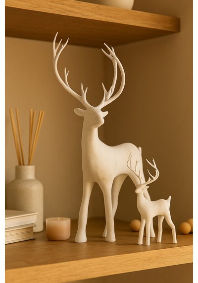 Dekoratif 3d Baskı Geyik Biblo 20cm