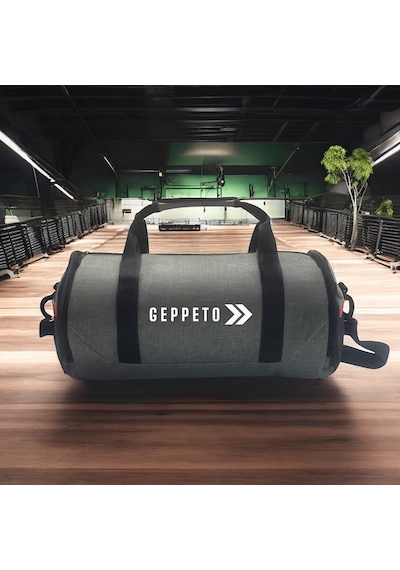 My Geppeto Bag Unisex Fitness Silindir Spor Çantası Gri