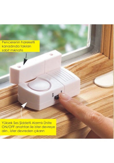 Lorex Lr-4222C3 3'Lü Tak Çalıştır Kapı Pencere Alarmı Pil Dahil