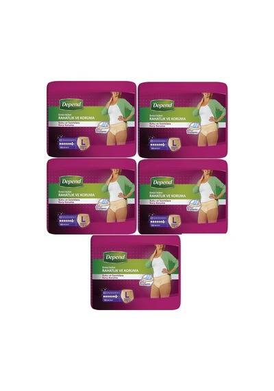Depend Emici Külot Hasta Bezi Large Büyük Kadın 50 Adet 5pk 10 L