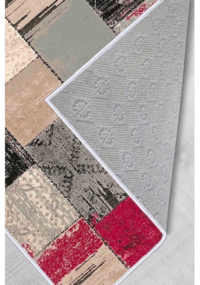 Rovigo Home Dijital Baskı Yıkanabilir Kaymaz Taban Salon Halısı Rvg0464 Kırmızı