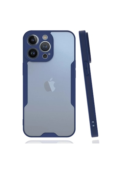Newface Apple Uyumlu iPhone 14 Pro Kılıf Platin Silikon - Lacivert Resimdeki