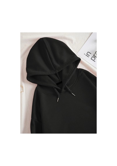 Tarzsokak Be True Renkli Oversize Kapüşonlu Sweatshirt Siyah