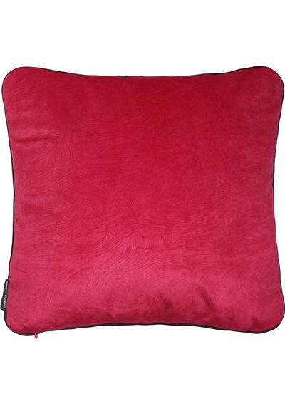 Biyeli Kırlent Yastık Kılıfı Koyu Pembe Rengi 45x45