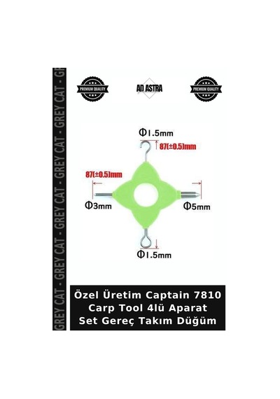 Özel Üretim Captain 7810 Carp Tool 4lü Aparat Set Gereç Takım Düğüm standart