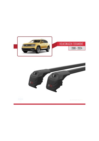 Volkswagen Teramont 2018 Ve Sonrası İle Uyumlu Ace-2 Ara Atkı Tavan Barı Siyah