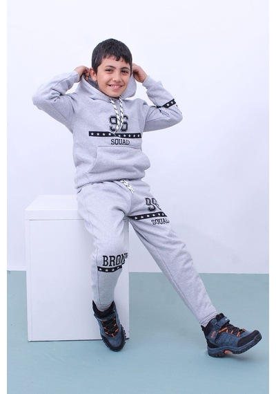 Panios Kids Alt-üst 3'lü Erkek Çocuk Yazı Baskılı Bel Detayı Lastikli Pijama Takımı Çok Renkli