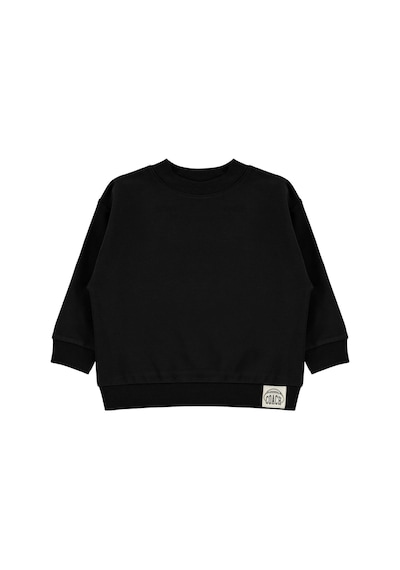 Civil Boys Erkek Çocuk Basic Sweatshirt Fırçalı 2 İp Uzun Kol Okul Kreş Ve Günlük Kullanım - Siyah