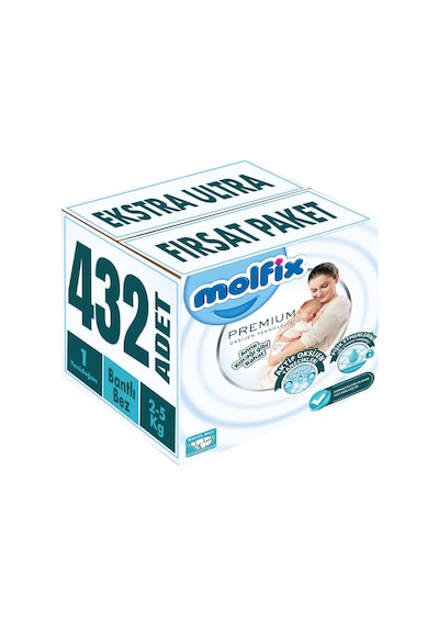 Molfix Premium Bebek Bezi Beden:1 Yeni Doğan 2-5kg 432 Adet 6'lı