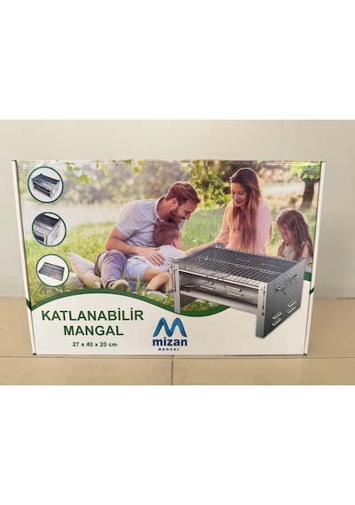 Mangal Katlanabilir Galvaniz Çantalı 0.60mm Kalın Gümüş