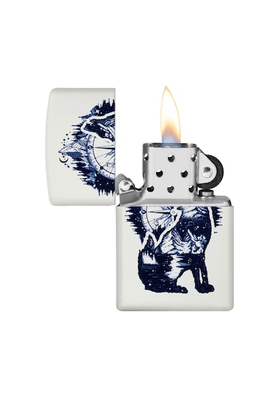 Zippo Wolf Mountain Compass Dizayn Çakmak Beyaz