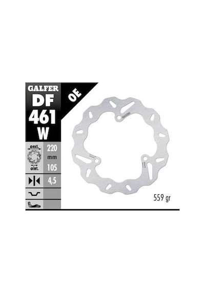 Yamaha Yzf R25 Abs Arka Fren Diski 220 Mm 2015 Sonrası Galfer Dalgalı Hareketli Aluminyum Disk