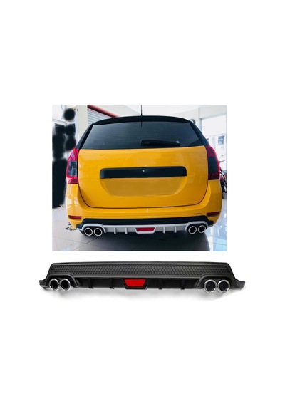 Dacia Logan Mcv Uyumlu Body Kit Difüzör 4 Çıkış Yuvarlak Siyah Model 2