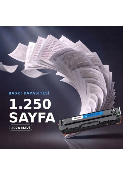 Hp Color Laserjet Pro M255nw Uyumlu  Toner Çipli W2211a Mavi