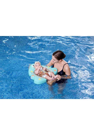 Mambobaby Yüzme Simidi - Holiday Tree, Emniyetli, Gölgelikli Ve Ayak Destekli