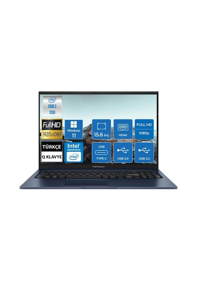 Asus Vivobook 15 i5-20U X1504VA-BQ4126W-C3 16 GB 512 GB SSD 15.6" W11 FHD Dizüstü Bilgisayar